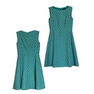Tahari Fit and Flare Teal Dress